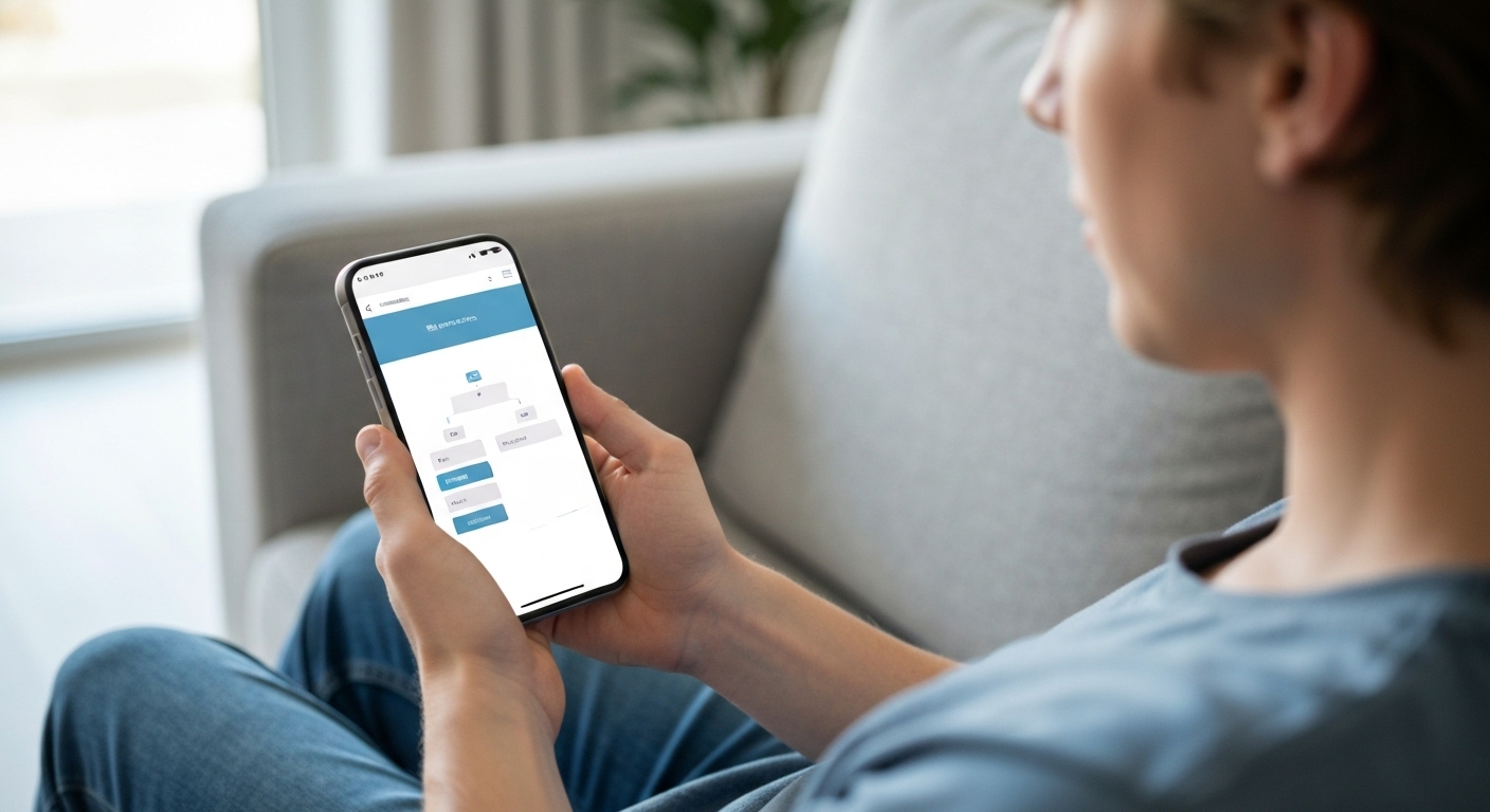 User navigating a website easily on a mobile device.