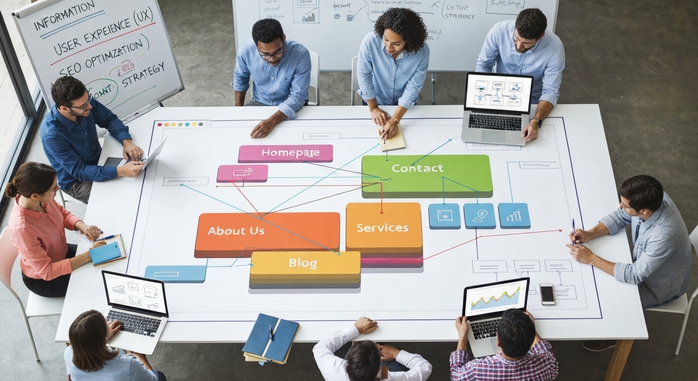 Key elements of effective site architecture visualized.