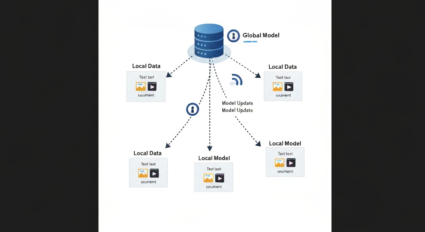 Diagram illustrating the federated learning process