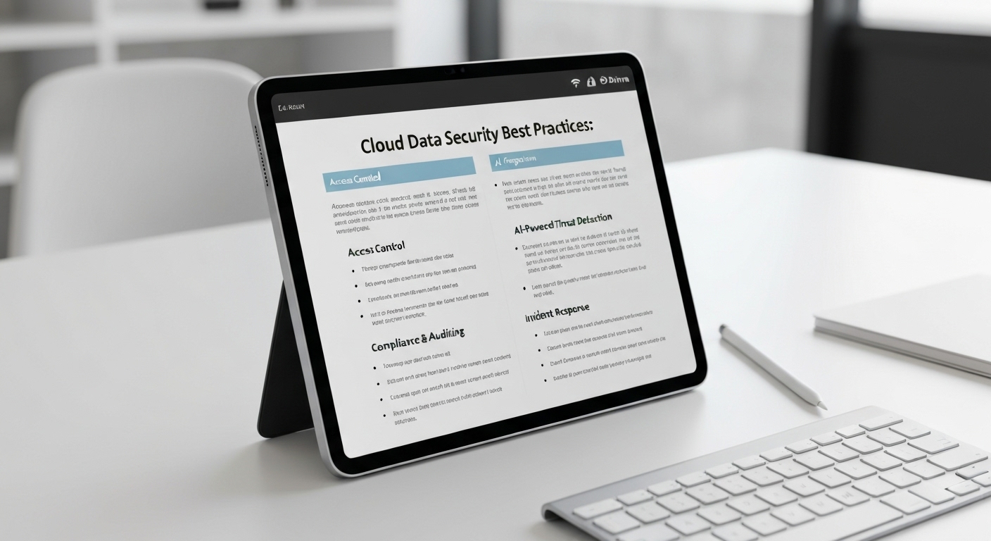 Checklist outlining best practices for securing data stored in the cloud.