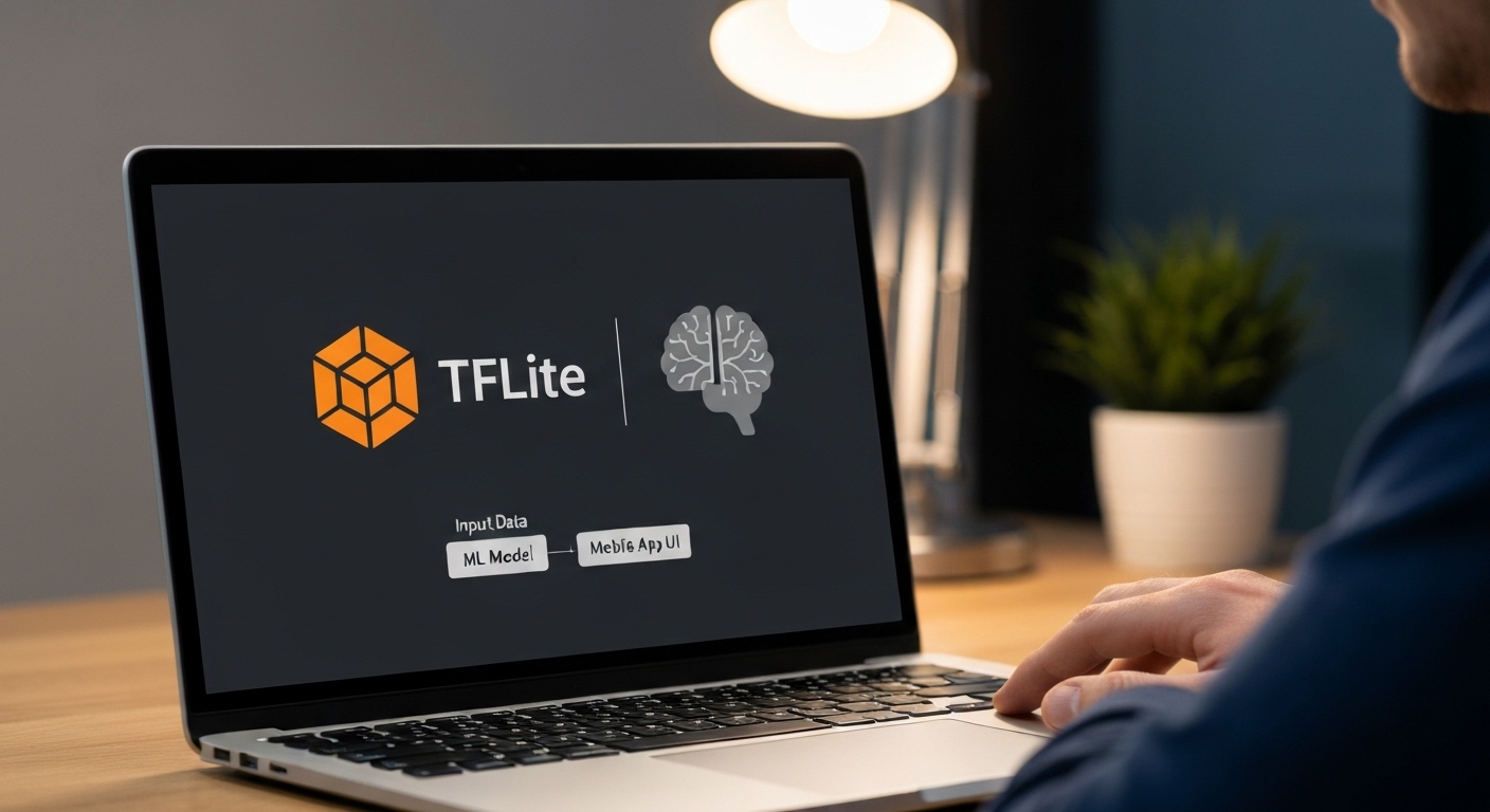 Logos of TensorFlow Lite and Core ML, key frameworks for on-device machine learning for mobile app development.