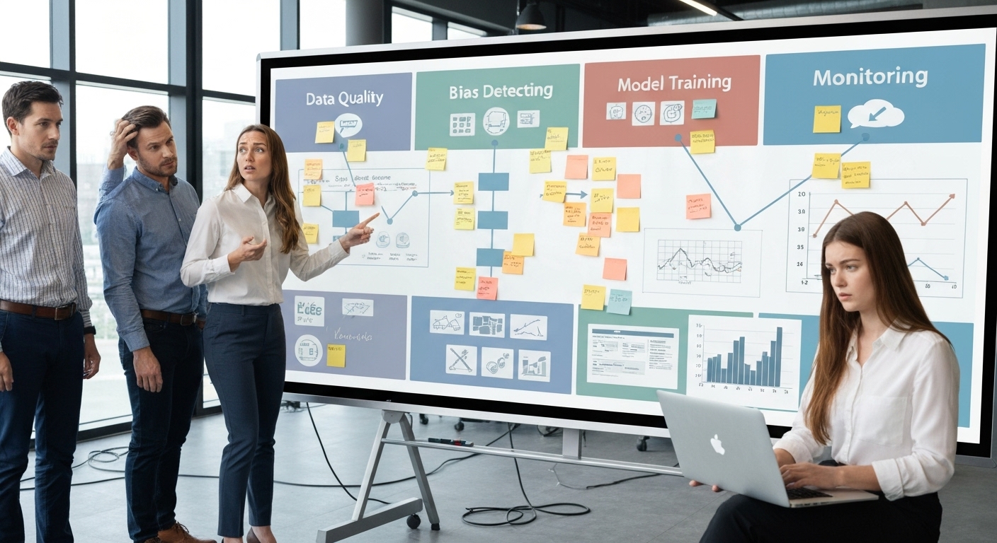 Illustration of potential challenges and considerations when implementing machine learning automation.