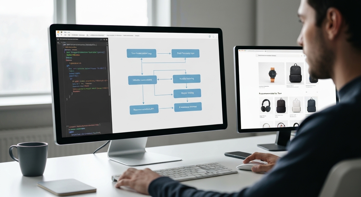 Exemplo de un systema de recommendation basate in IA in un sito de e-commerce.