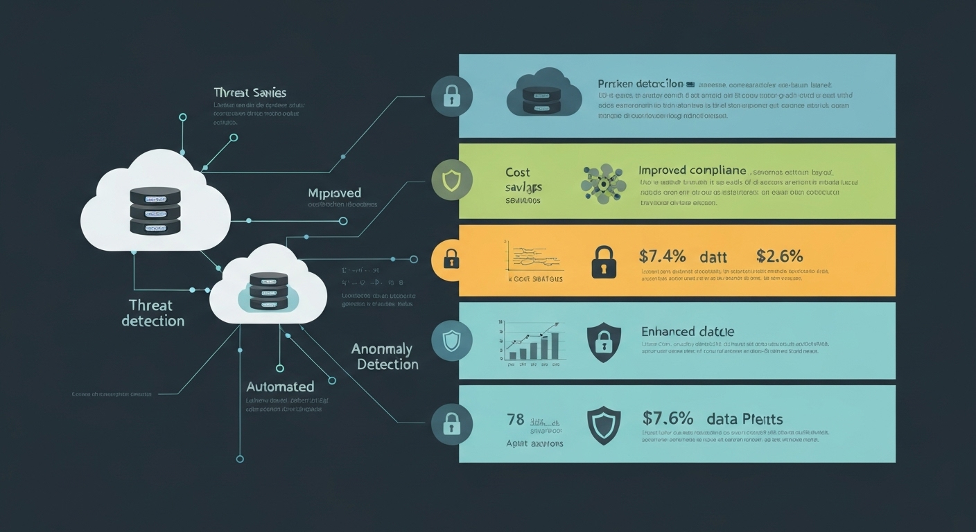 Infographic illustrating the benefits of AI-driven security, such as improved detection and response.