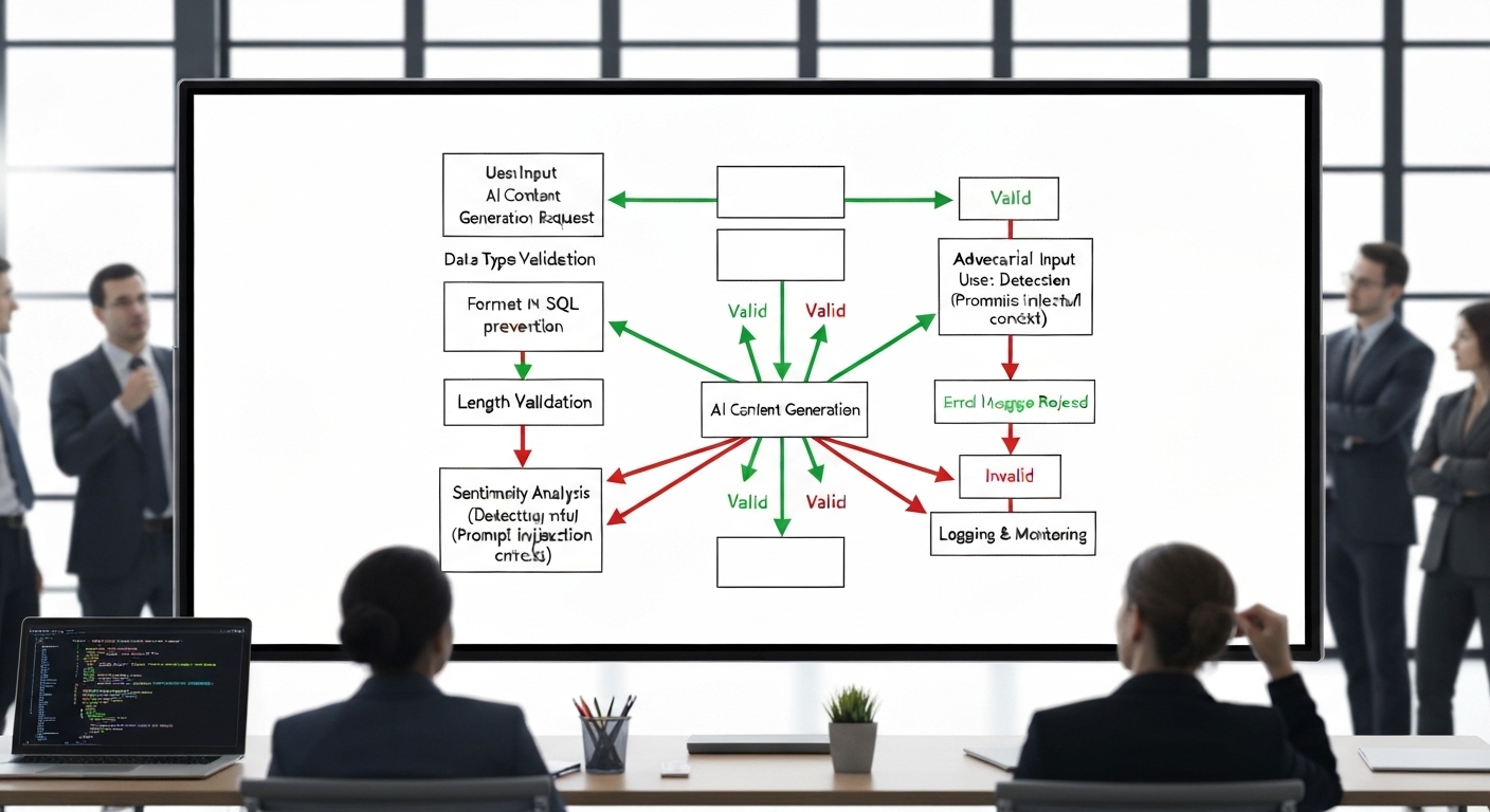 Diagram illustrating input validation process for AI security