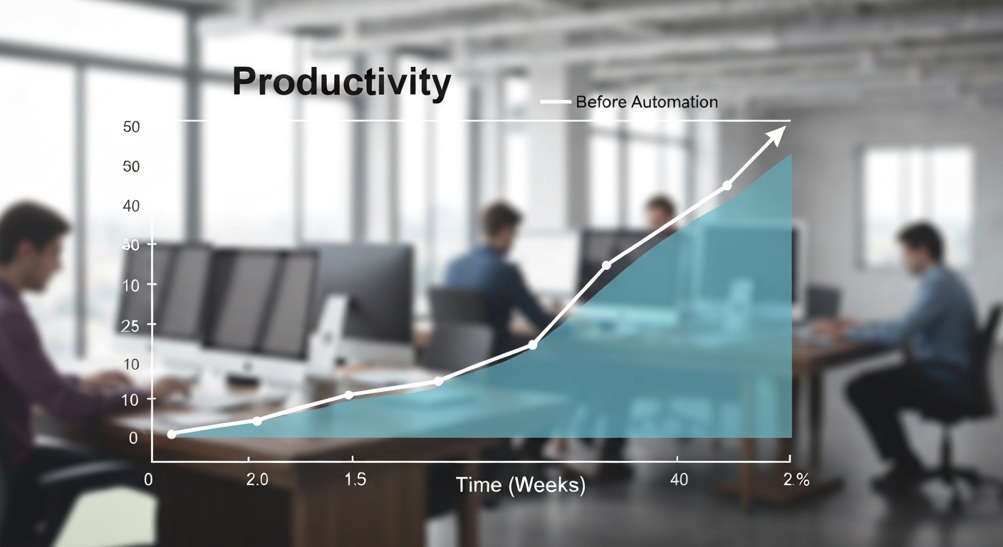 Graph showing increased productivity after implementing automation.