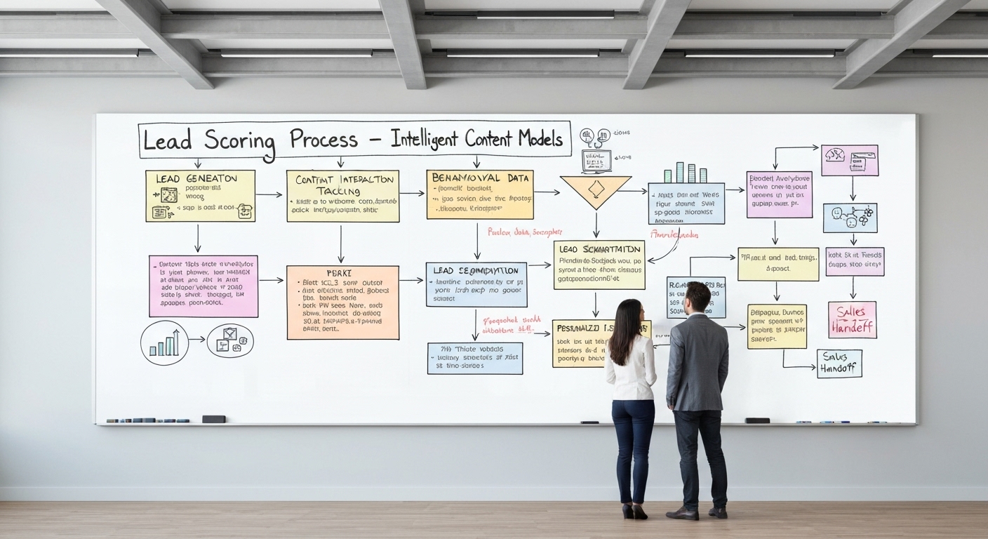Flowchart der illustrerer lead scoring processen