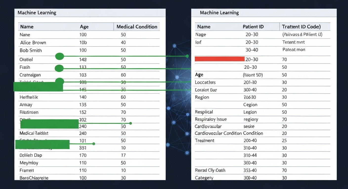 Example of data anonymization techniques applied to a dataset.