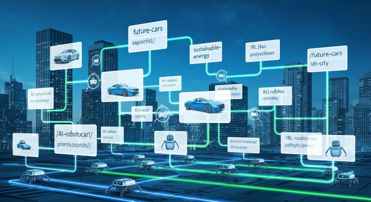 Conceptual image representing the future of SEO friendly URLs and their evolving role in search engine optimization.
