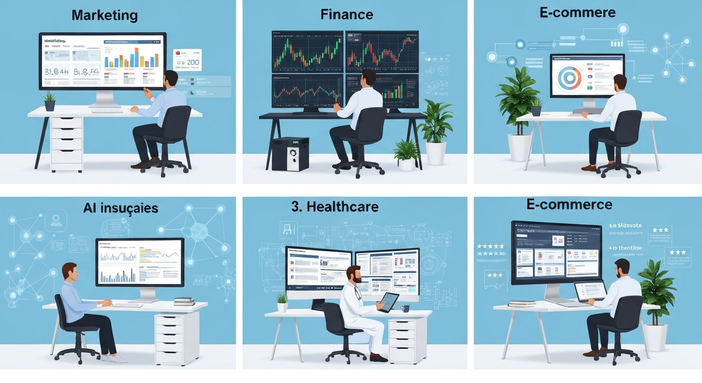 Examples of AI applications across various industries