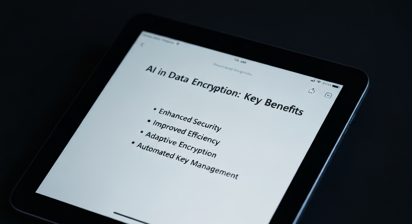 A list summarizing the key benefits of using AI in data encryption, such as enhanced security and improved efficiency.