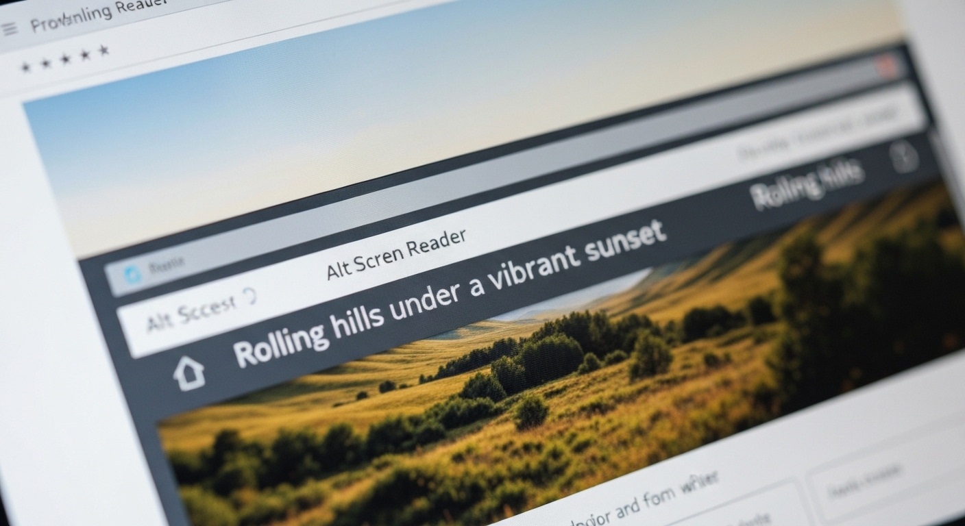 A close-up of a screen reader displaying alt text for an image on a website.