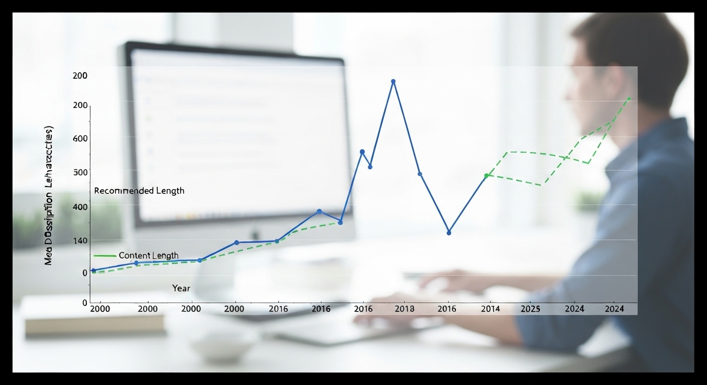 Graph showing the evolution of meta description length recommendations