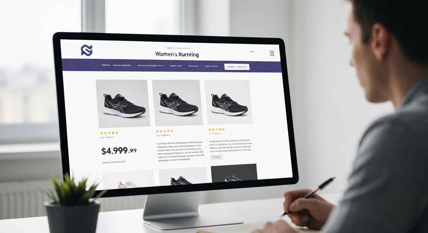 Example of well-optimized ecommerce category page content with keywords