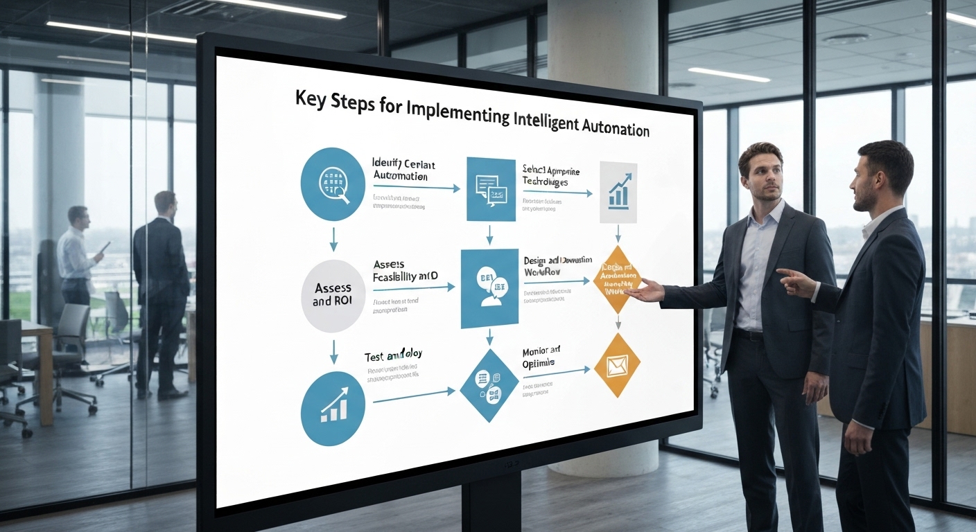 Diagramme montrant les étapes clés pour la mise en œuvre de l automatisation intelligente