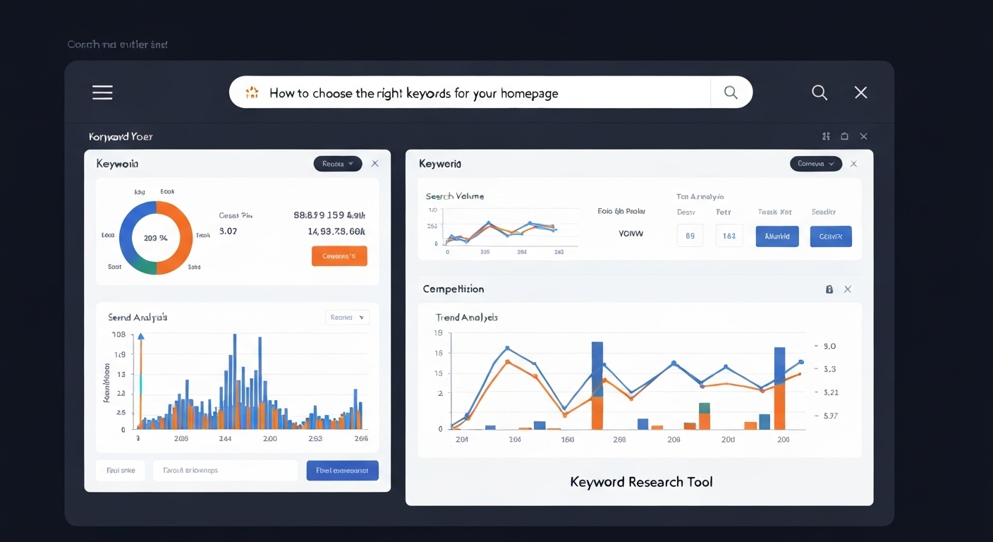 Screenshot of a keyword research tool analyzing keyword data and trends.
