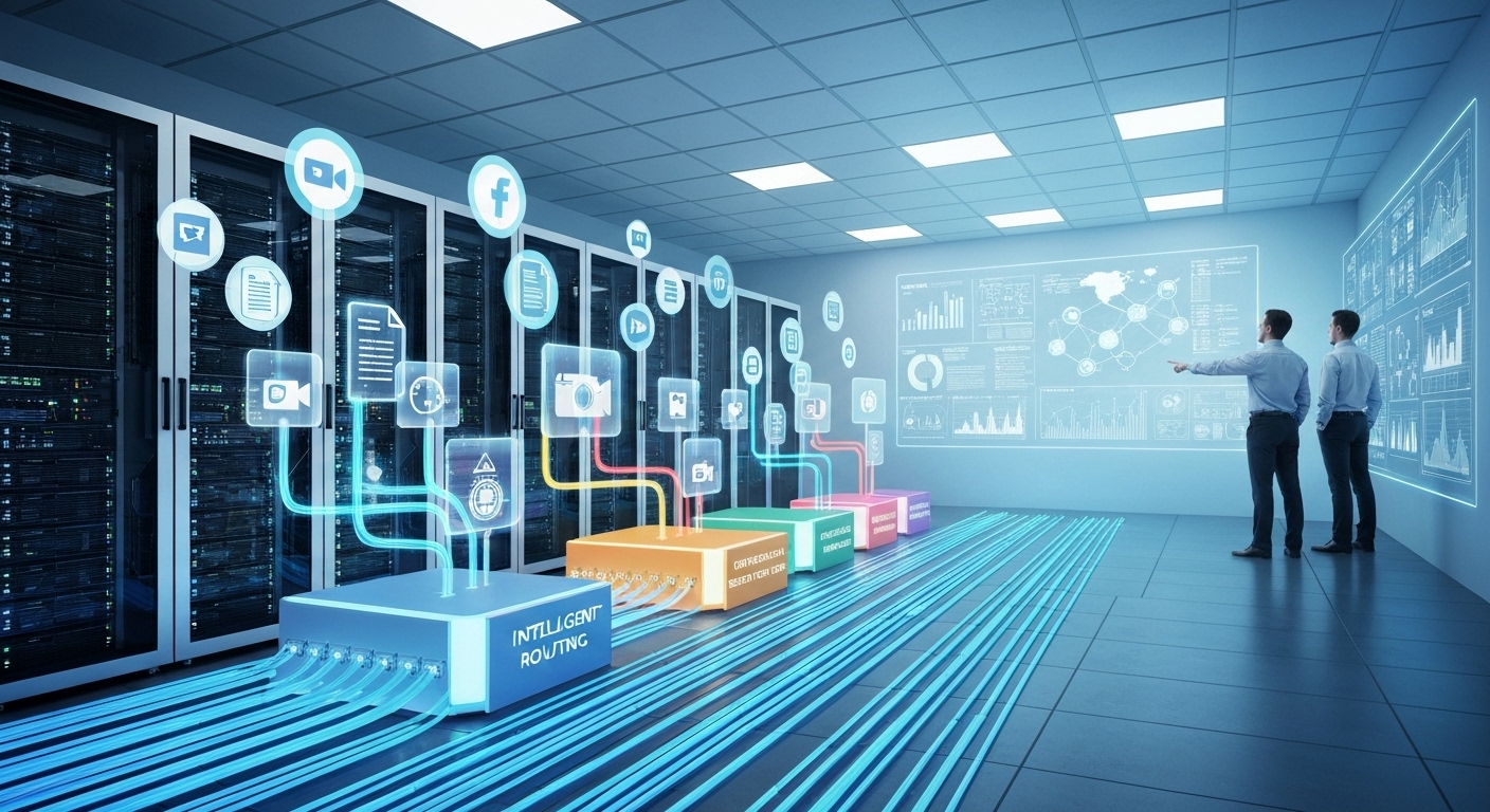 A data processing pipeline showing data flow from source to analysis.