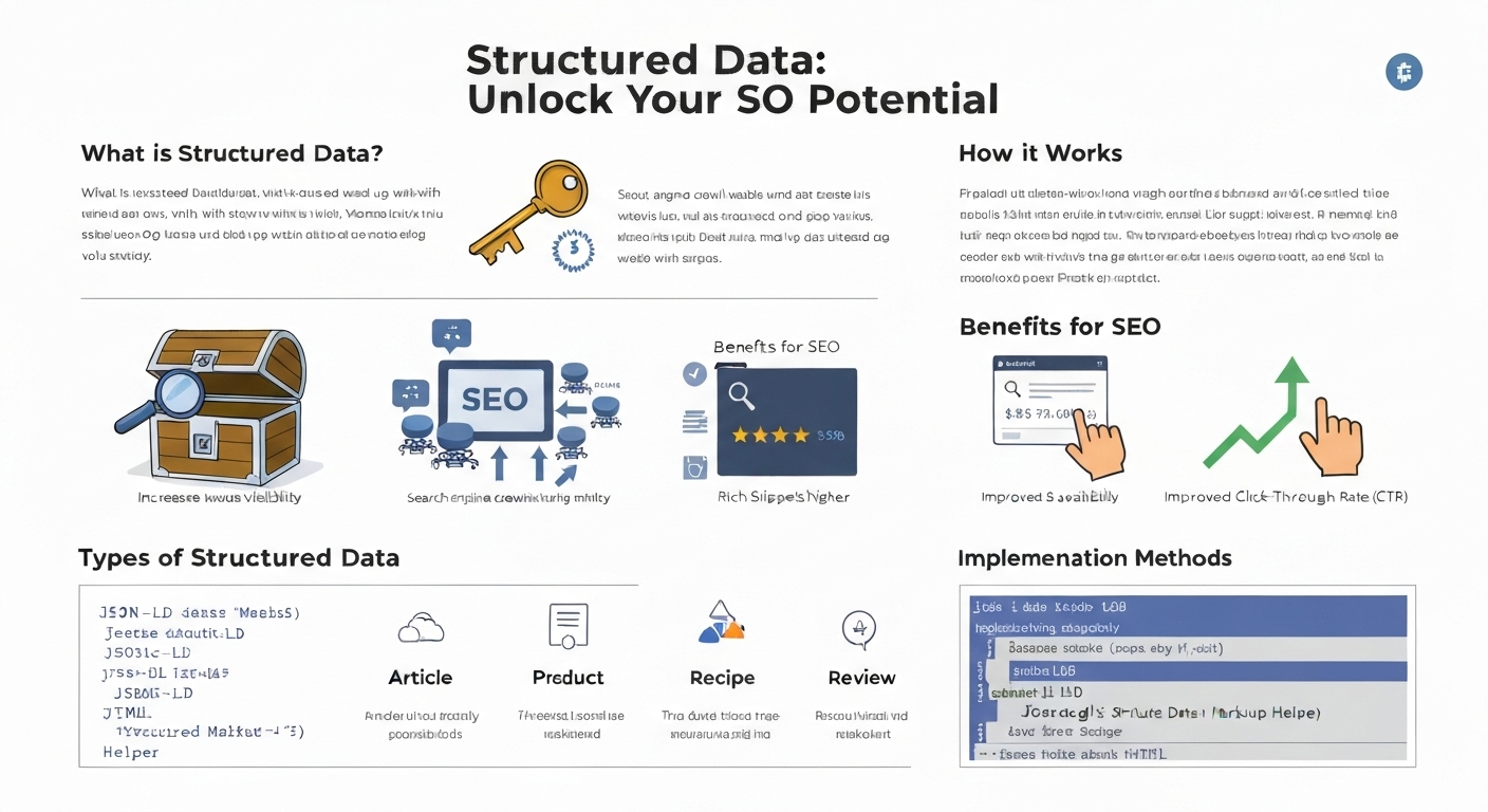 Infographic highlighting the benefits of structured data for search engine optimization.