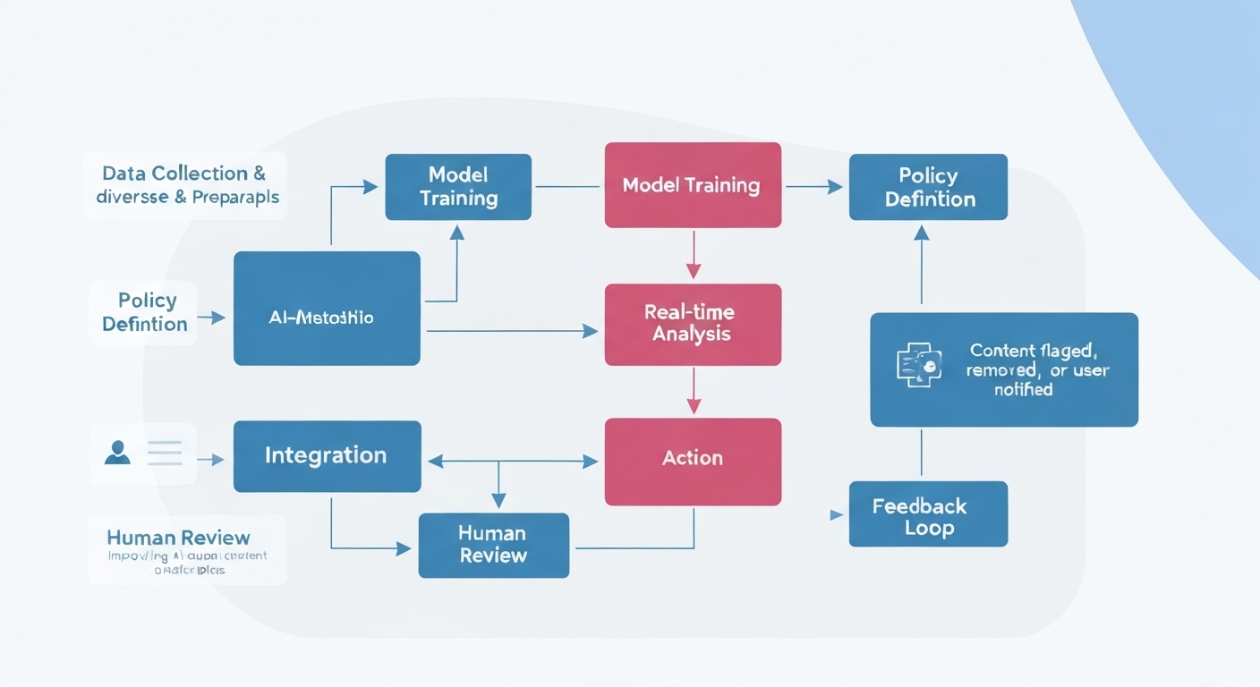 Steps involved in implementing AI content moderation