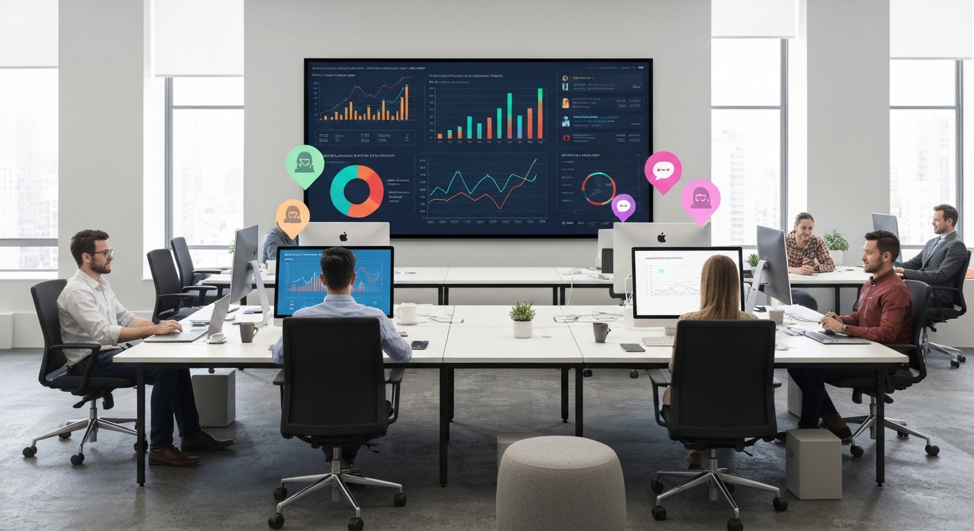 AI analyzing data to personalize customer interactions.