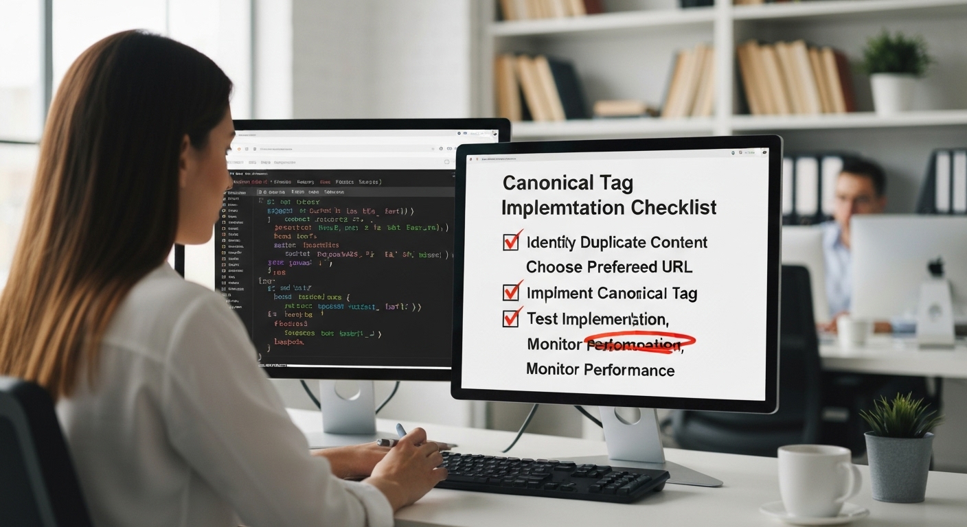 Checklist for properly implementing canonical tags on a website