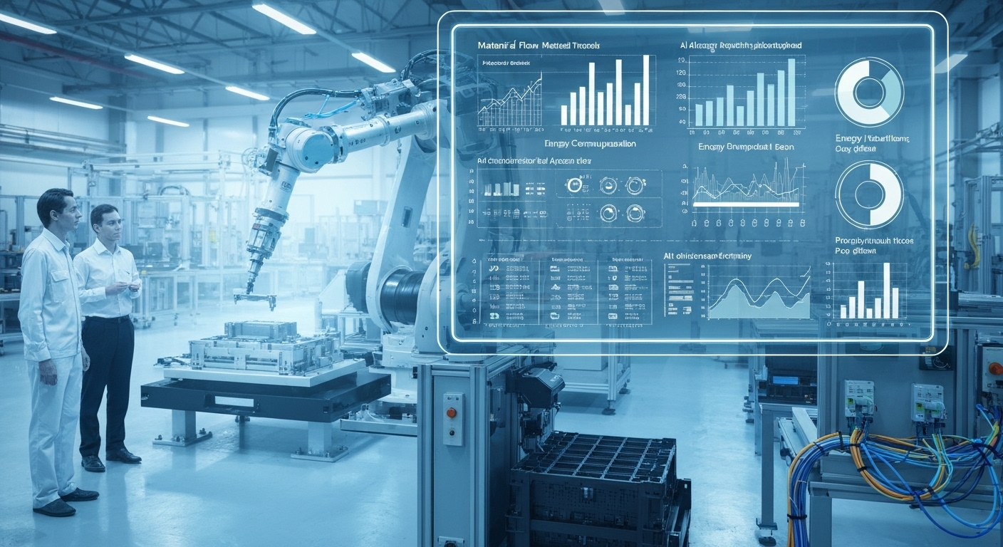 AI optimizing manufacturing processes and resource usage.