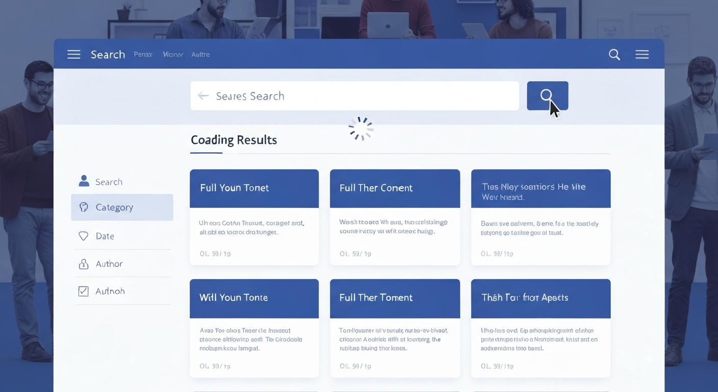A user interface showcasing an improved search experience, highlighting easy navigation and clear results.