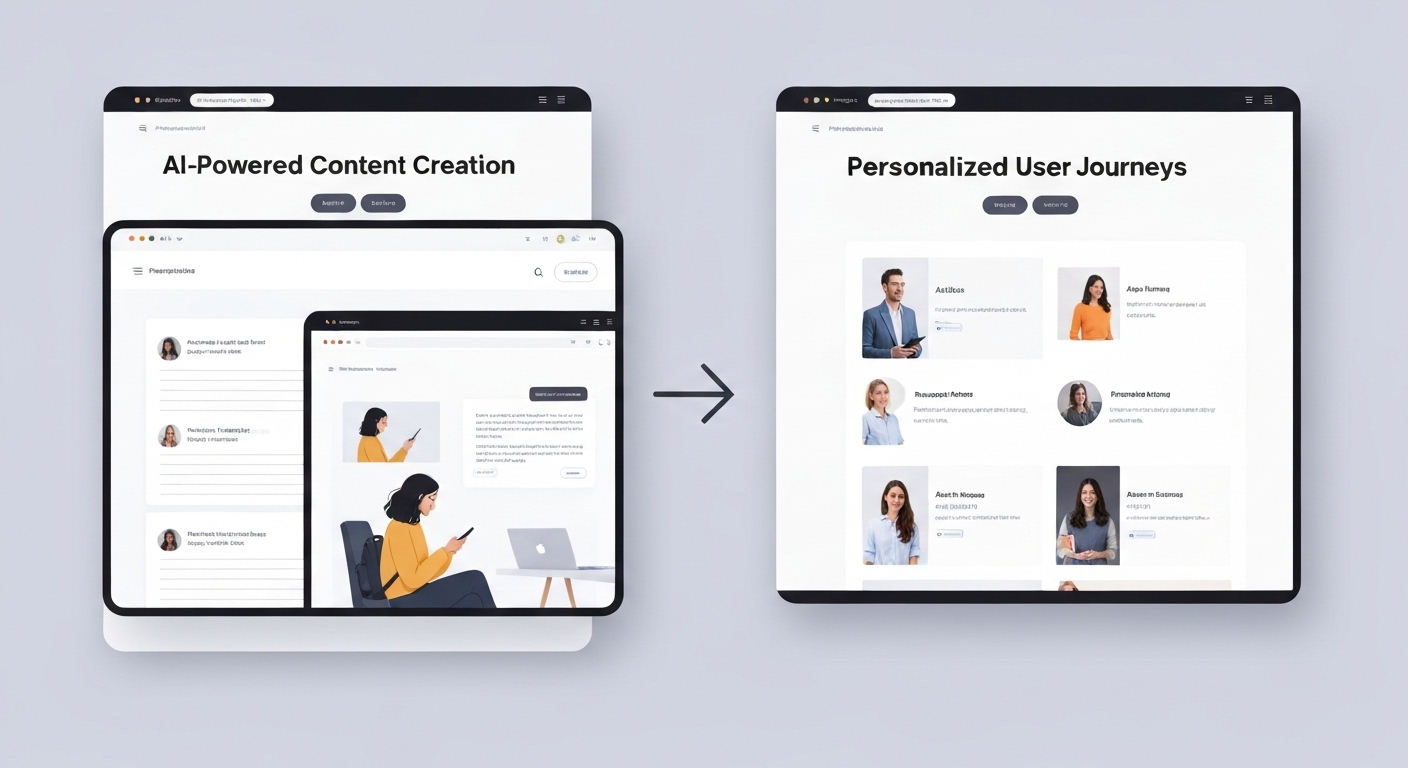 Example of personalized website content based on user behavior