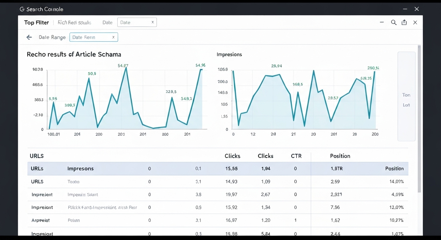 Screenshot of Google Search Console showing rich result performance