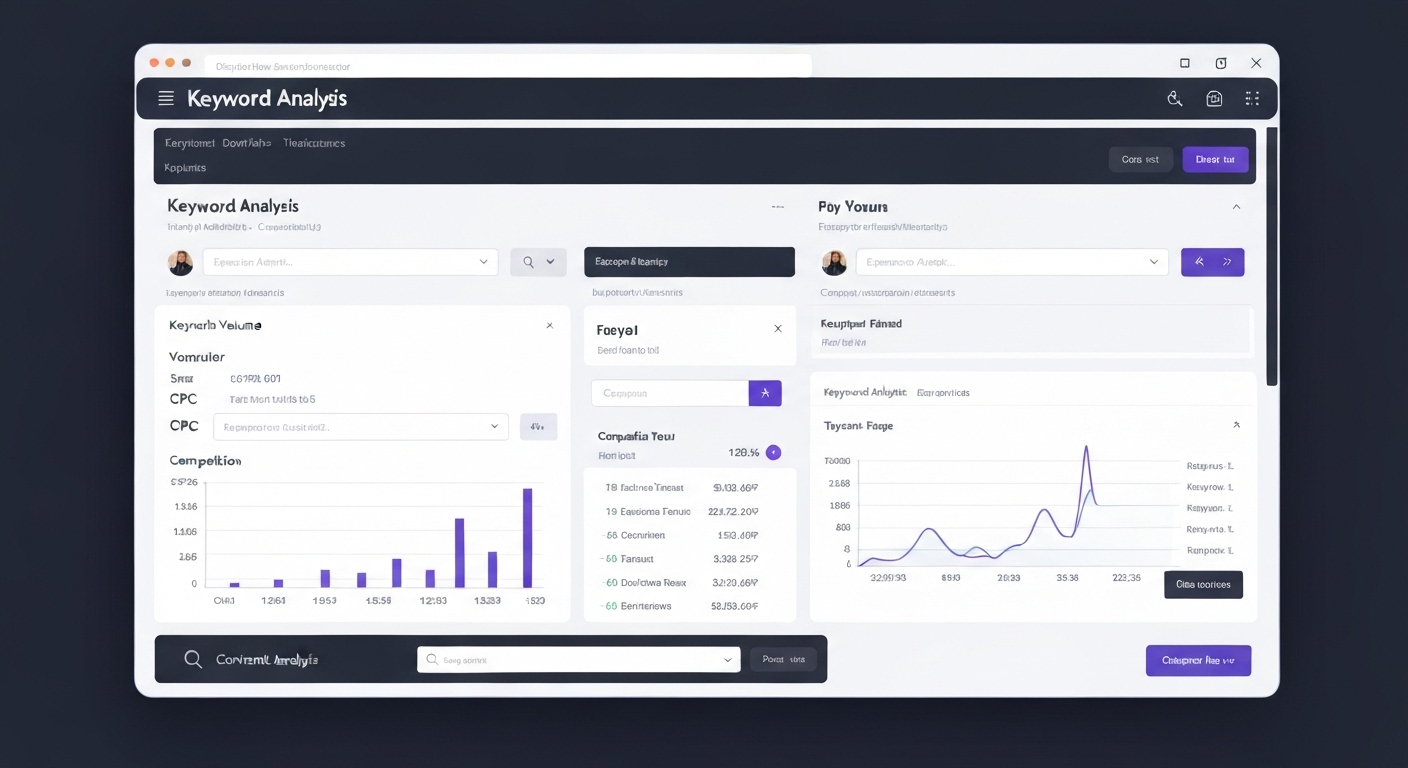 Screenshot of a tool analyzing the keywords that a competitor website is ranking for