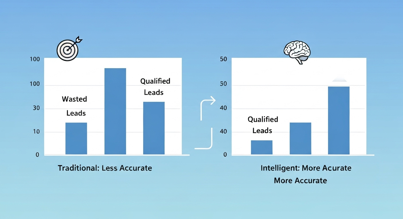 Grafisk fremstilling af fordelene ved intelligent lead scoring