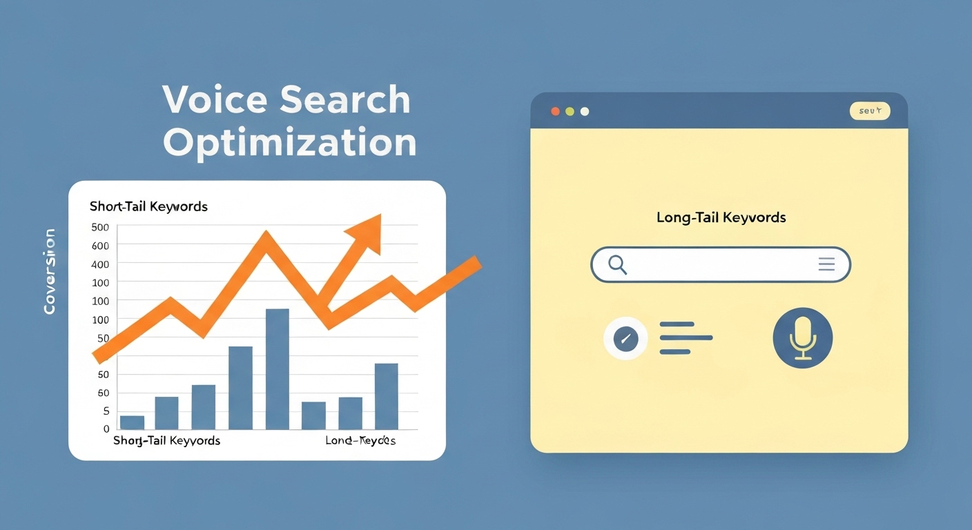 A graph illustrating the higher conversion rates associated with long-tail keywords.