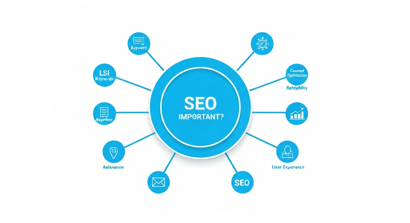 Diagram showing the relationship between a primary keyword and related LSI keywords