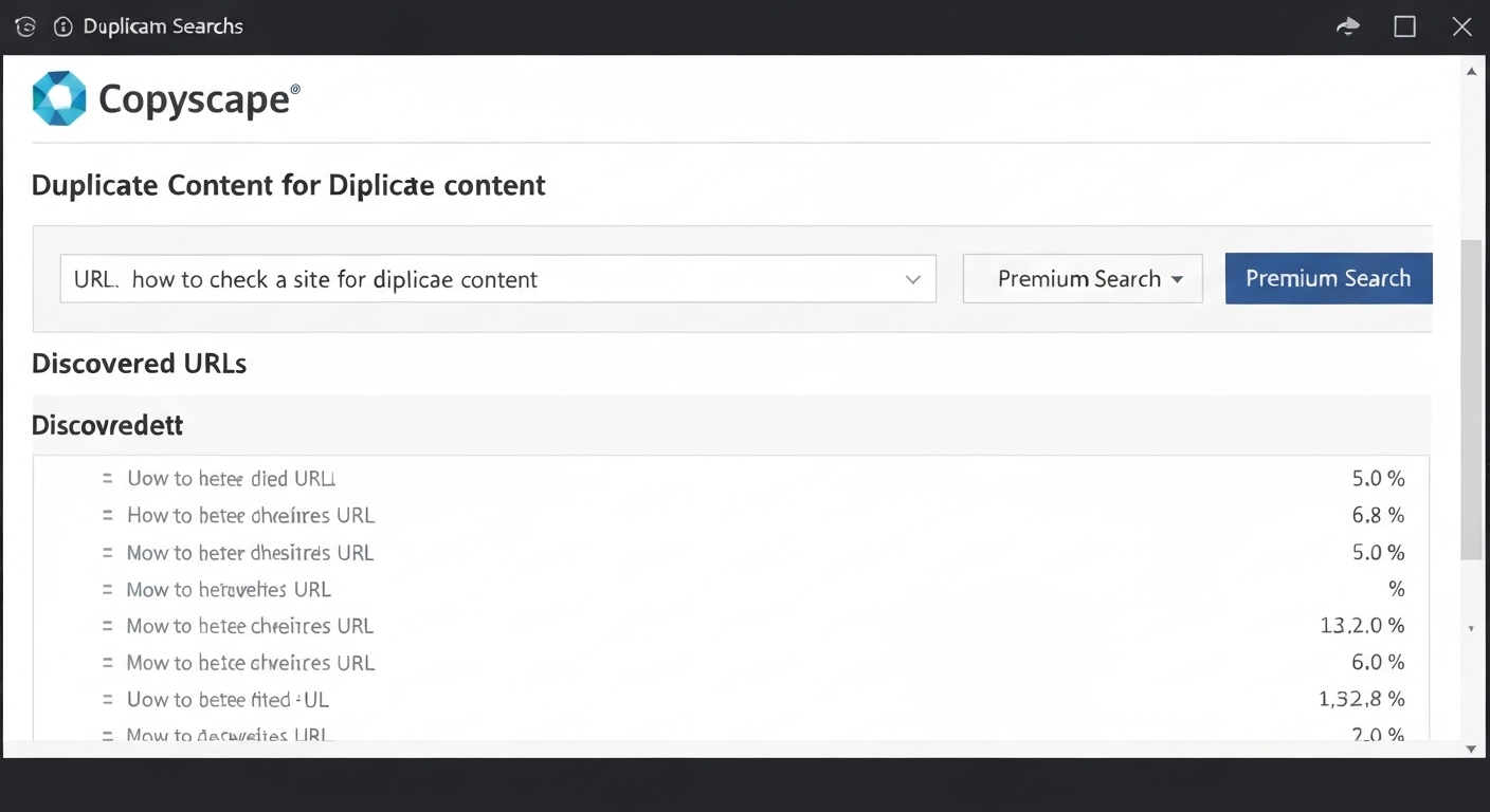 Screenshot of Copyscape duplicate content checker showing results